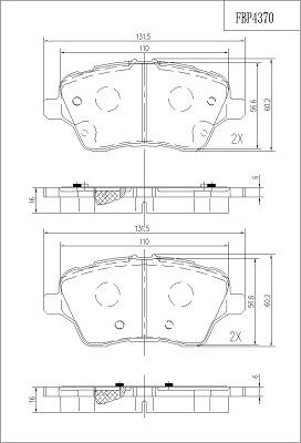 FI.BA FBP4370 - Тормозные колодки, дисковые, комплект autospares.lv