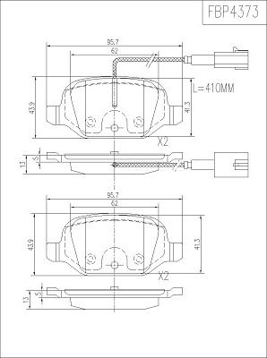 FI.BA FBP4373 - Тормозные колодки, дисковые, комплект autospares.lv