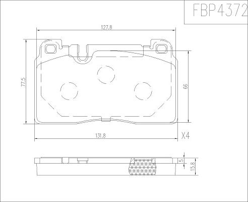 FI.BA FBP4372 - Тормозные колодки, дисковые, комплект autospares.lv