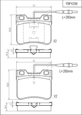 FI.BA FBP4299 - Тормозные колодки, дисковые, комплект autospares.lv