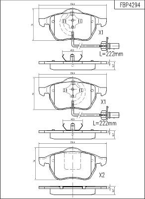 FI.BA FBP4294 - Тормозные колодки, дисковые, комплект autospares.lv