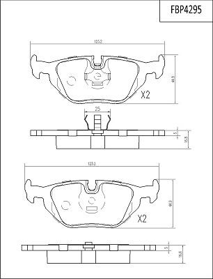 FI.BA FBP4295 - Тормозные колодки, дисковые, комплект autospares.lv