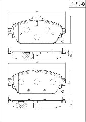 FI.BA FBP4290 - Тормозные колодки, дисковые, комплект autospares.lv