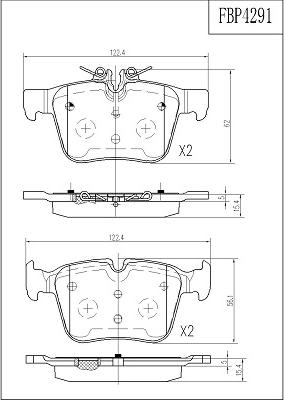 FI.BA FBP4291 - Тормозные колодки, дисковые, комплект autospares.lv