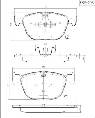 FI.BA FBP4298 - Тормозные колодки, дисковые, комплект autospares.lv