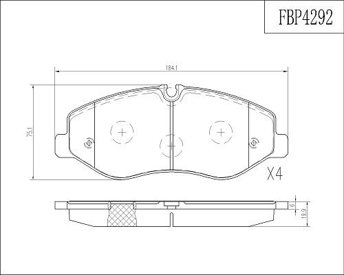 FI.BA FBP4292 - Тормозные колодки, дисковые, комплект autospares.lv