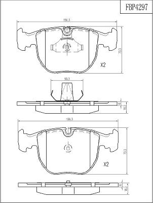 FI.BA FBP4297 - Тормозные колодки, дисковые, комплект autospares.lv