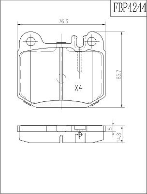 FI.BA FBP4244 - Тормозные колодки, дисковые, комплект autospares.lv