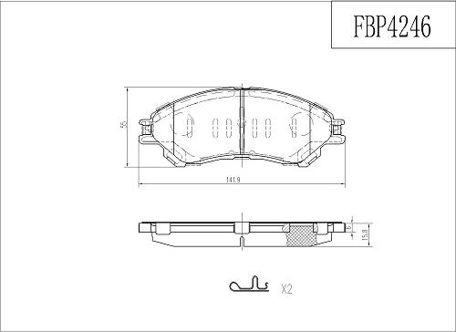 FI.BA FBP4246 - Тормозные колодки, дисковые, комплект autospares.lv