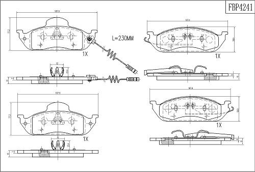 FI.BA FBP4241 - Тормозные колодки, дисковые, комплект autospares.lv