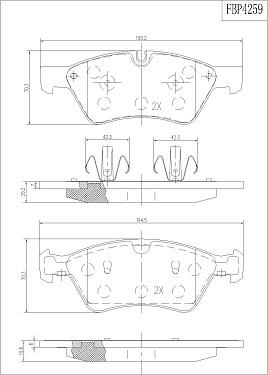 FI.BA FBP4259 - Тормозные колодки, дисковые, комплект autospares.lv