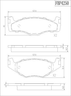 FI.BA FBP4250 - Тормозные колодки, дисковые, комплект autospares.lv