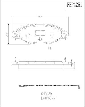 FI.BA FBP4251 - Тормозные колодки, дисковые, комплект autospares.lv