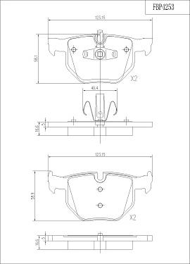 FI.BA FBP4253 - Тормозные колодки, дисковые, комплект autospares.lv