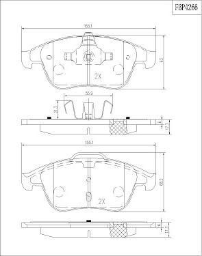 FI.BA FBP4266 - Тормозные колодки, дисковые, комплект autospares.lv