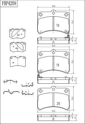 FI.BA FBP4209 - Тормозные колодки, дисковые, комплект autospares.lv