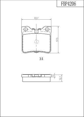 FI.BA FBP4206 - Тормозные колодки, дисковые, комплект autospares.lv