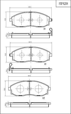 FI.BA FBP4208 - Тормозные колодки, дисковые, комплект autospares.lv