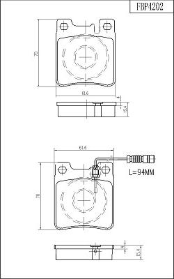 FI.BA FBP4202 - Тормозные колодки, дисковые, комплект autospares.lv