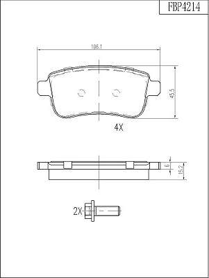 FI.BA FBP4214 - Тормозные колодки, дисковые, комплект autospares.lv