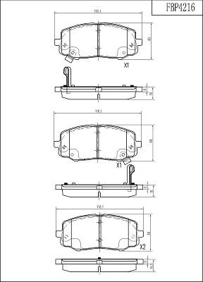 FI.BA FBP4216 - Тормозные колодки, дисковые, комплект autospares.lv