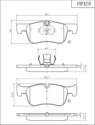 FI.BA FBP4218 - Тормозные колодки, дисковые, комплект autospares.lv