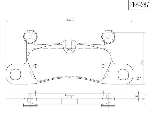 FI.BA FBP4287 - Тормозные колодки, дисковые, комплект autospares.lv