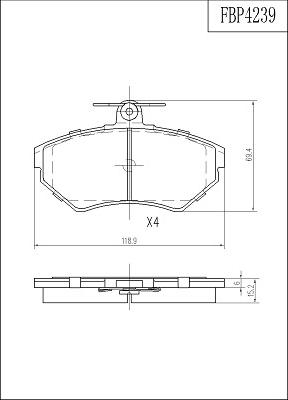 FI.BA FBP4239 - Тормозные колодки, дисковые, комплект autospares.lv