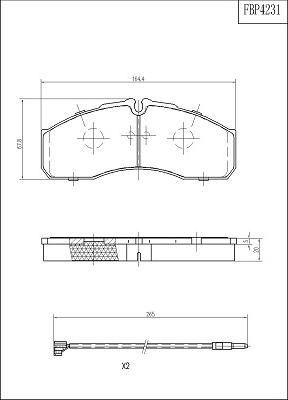 FI.BA FBP4231 - Тормозные колодки, дисковые, комплект autospares.lv