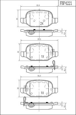 FI.BA FBP4221 - Тормозные колодки, дисковые, комплект autospares.lv