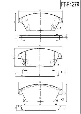 FI.BA FBP4279 - Тормозные колодки, дисковые, комплект autospares.lv