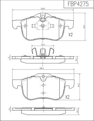 FI.BA FBP4275 - Тормозные колодки, дисковые, комплект autospares.lv