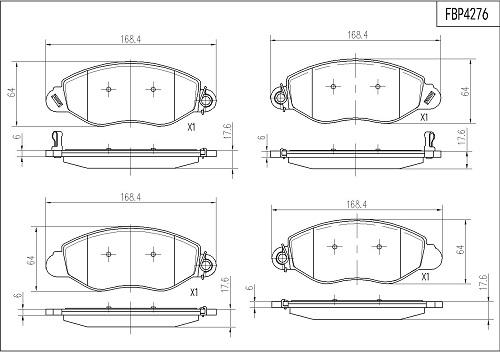 FI.BA FBP4276 - Тормозные колодки, дисковые, комплект autospares.lv