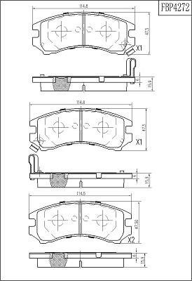 FI.BA FBP4272 - Тормозные колодки, дисковые, комплект autospares.lv