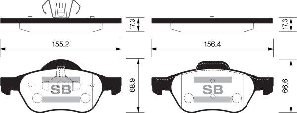 FI.BA FBP1414 - Тормозные колодки, дисковые, комплект autospares.lv