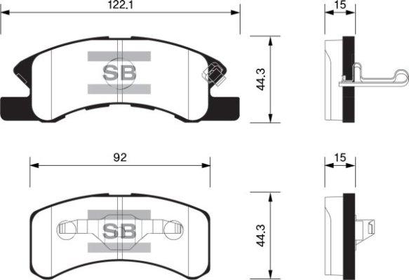 FI.BA FBP1593 - Тормозные колодки, дисковые, комплект autospares.lv