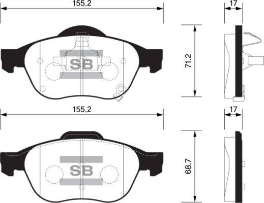 FI.BA FBP1574 - Тормозные колодки, дисковые, комплект autospares.lv