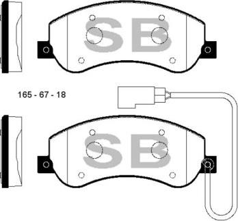 FI.BA FBP1675 - Тормозные колодки, дисковые, комплект autospares.lv