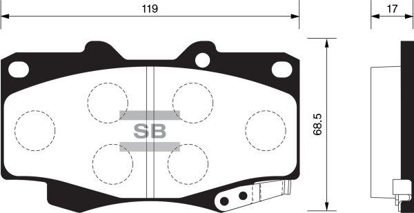 FI.BA FBP1375 - Тормозные колодки, дисковые, комплект autospares.lv