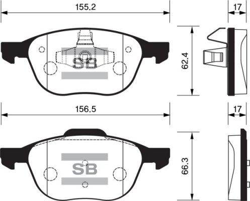 FI.BA FBP1260 - Тормозные колодки, дисковые, комплект autospares.lv