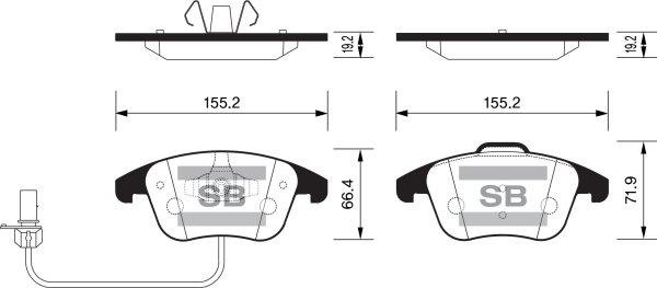 FI.BA FBP2144 - Тормозные колодки, дисковые, комплект autospares.lv