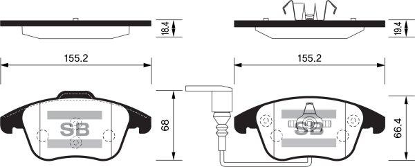 FI.BA FBP2264 - Тормозные колодки, дисковые, комплект autospares.lv