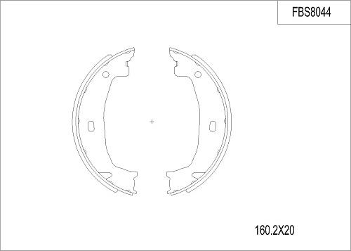 FI.BA FBS8044 - Комплект тормозных колодок, барабанные autospares.lv