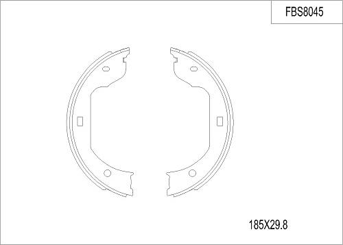 FI.BA FBS8045 - Комплект тормозных колодок, барабанные autospares.lv