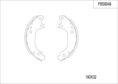 FI.BA FBS8046 - Комплект тормозных колодок, барабанные autospares.lv