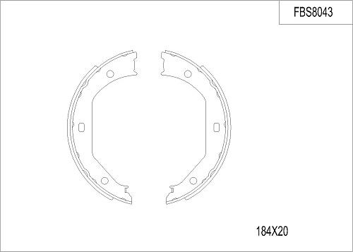 FI.BA FBS8043 - Комплект тормозных колодок, барабанные autospares.lv