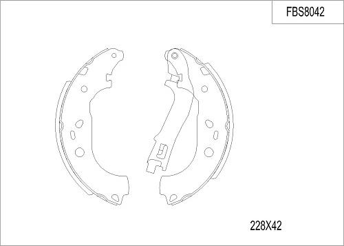 FI.BA FBS8042 - Комплект тормозных колодок, барабанные autospares.lv