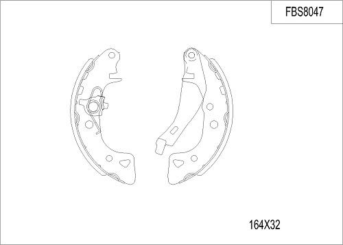 FI.BA FBS8047 - Комплект тормозных колодок, барабанные autospares.lv