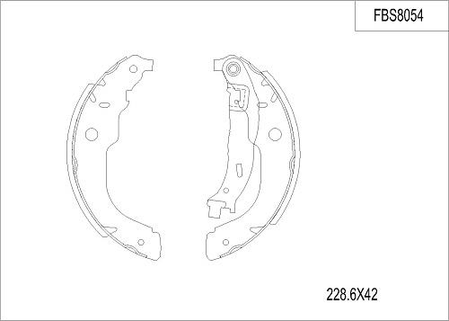 FI.BA FBS8054 - Комплект тормозных колодок, барабанные autospares.lv