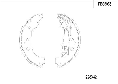 FI.BA FBS8055 - Комплект тормозных колодок, барабанные autospares.lv